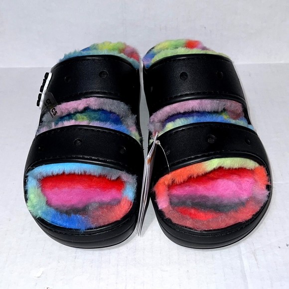 New Crocs Classic Cozzzy Spray Dye Sandal Fuzzy Slipper Unisex Men’s 12 Women 14 main image 5